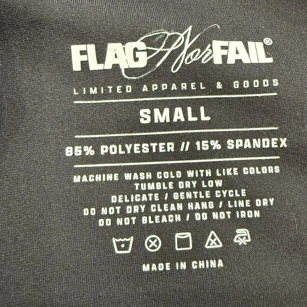 Flag Nor Fail Open Back Athletic Hoodie • Women’s Small • Black Zip Jacket